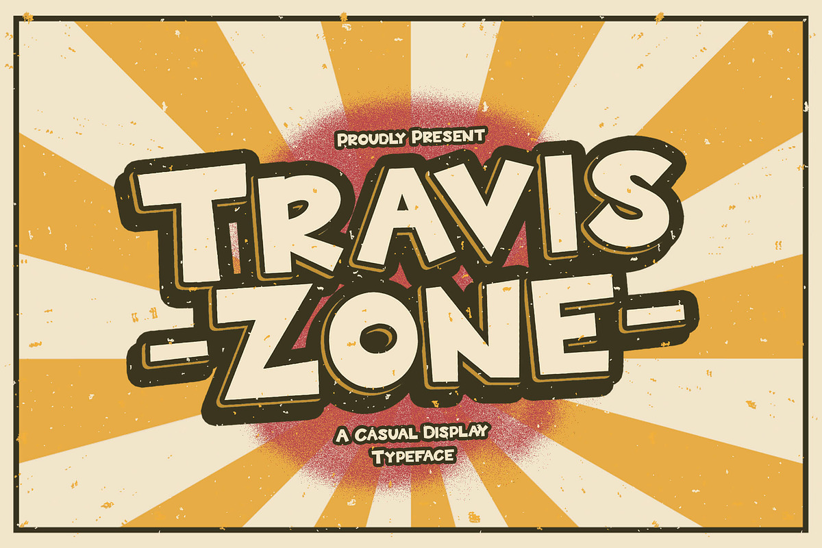 Travis Zone - Playful Display Font, a Sans Serif Font by StringLabs (Photo 1 of 15)