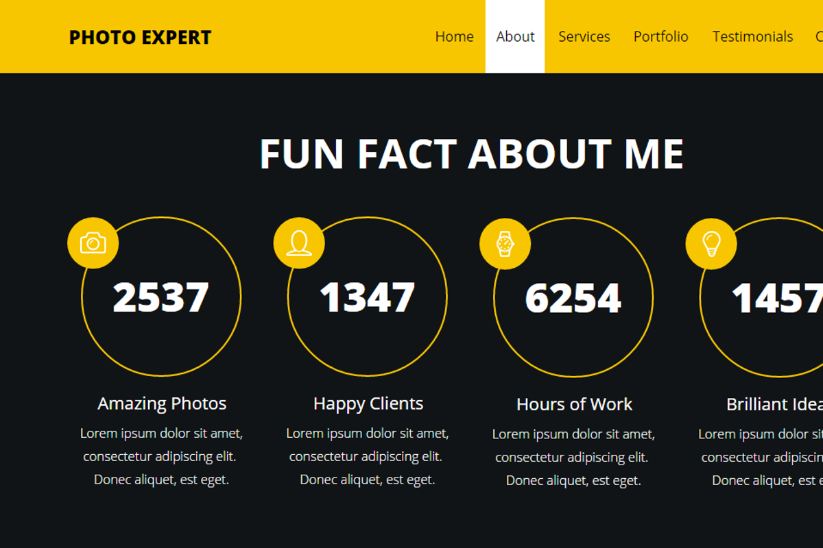 Photo Expert - Adobe Muse Template, a Landing Page Template by Vladimir Chernyshov (Photo 2 of 5)
