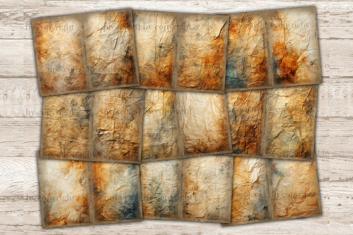 Crumpled Paper Junk Journal Pages |, a Texture Illustration by GlamArtZhanna (Photo 6 of 10)