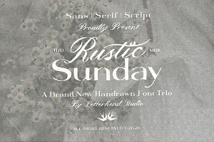 Rustic Sunday Editorial Font Trio
