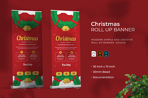 Christmas - Roll Up Banner, a Print Template by VUNIRA