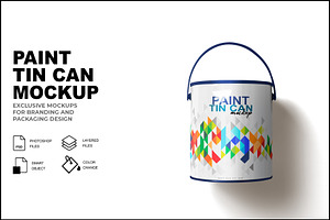 Paint Tin Can Mockup, a Product Mockup by mockupbuys