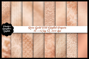 Rose Gold Foil Digital Papers