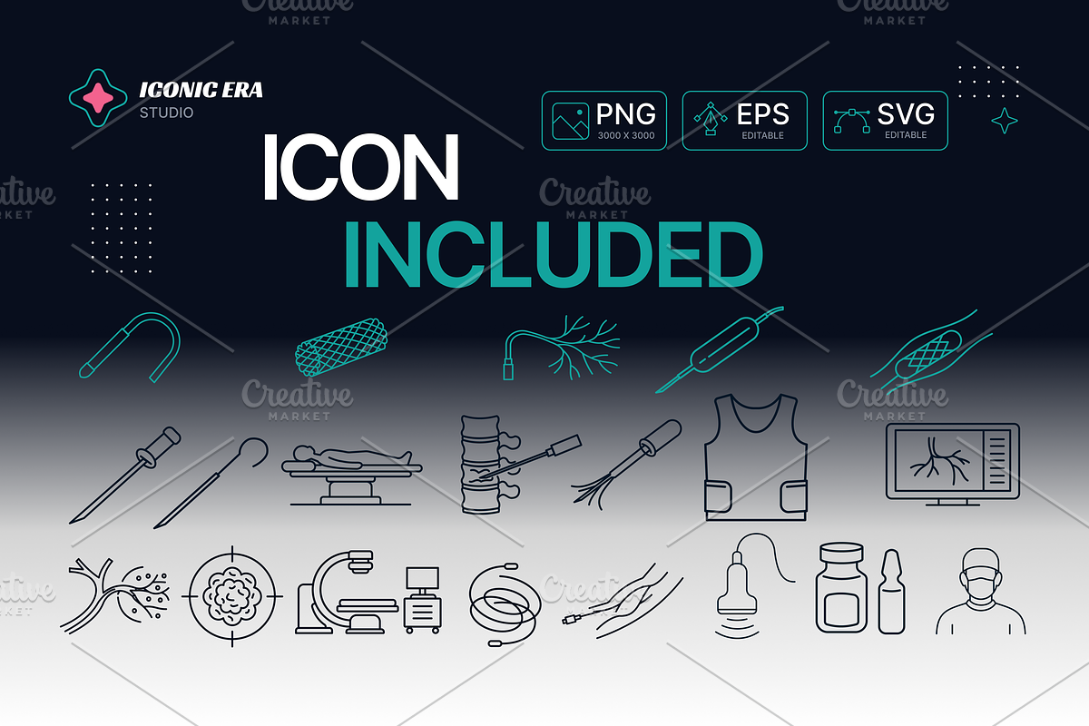 Angiography & IR Icon Set (20 Icons), an Outline Icon by Iconic Era (Photo 2 of 3)