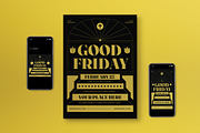Black Art Deco Good Friday Flyer Set, a Flyer Template by graphicook (Thumbnail 1 of 3)