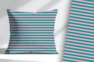 Flamingo Pink and Teal Stripe, a Pattern Graphic by Sharon Schwalbe
