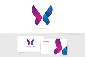 Butterfly Logo Vector Purple Wings