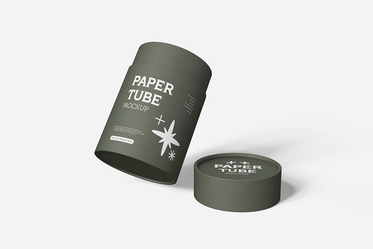 Minimalist Paper Tube Mockup, an Advertising Mockup by Indah (Photo 4 of 6)
