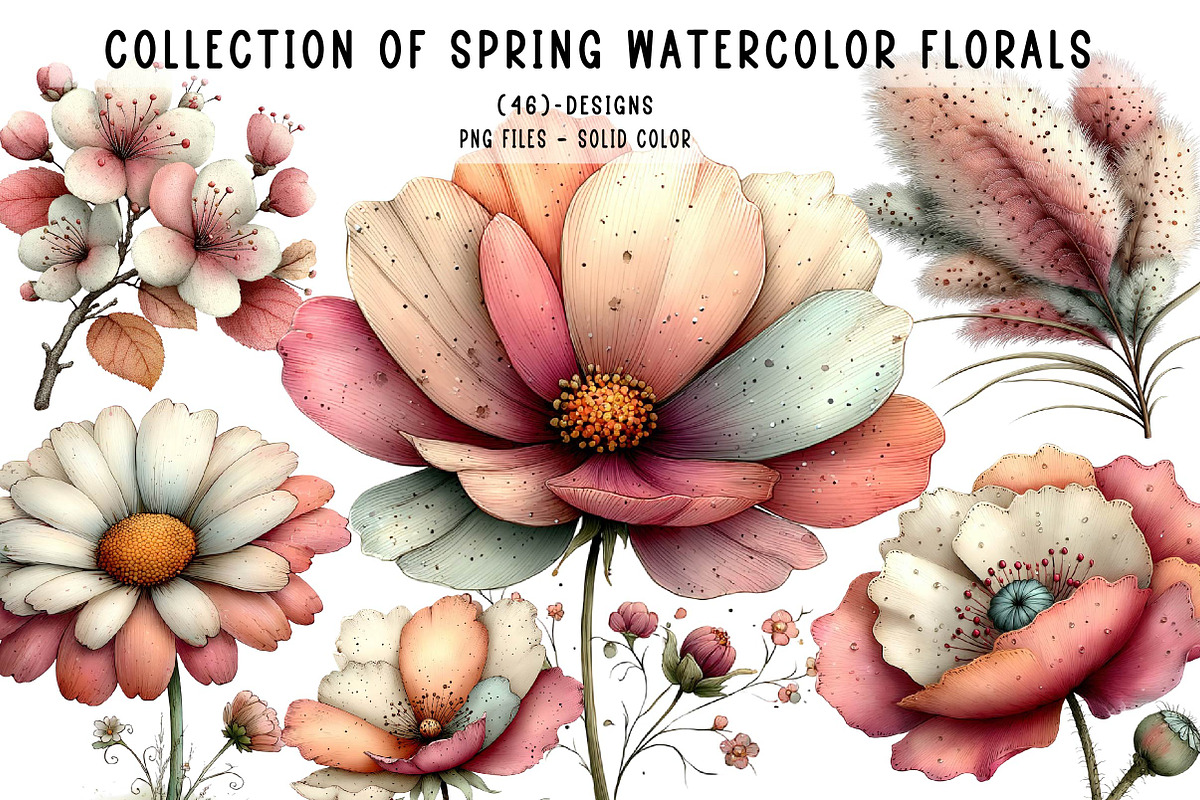 Collection of Spring Watercolor Flor, an Illustration by CreationArt (Photo 1 of 7)
