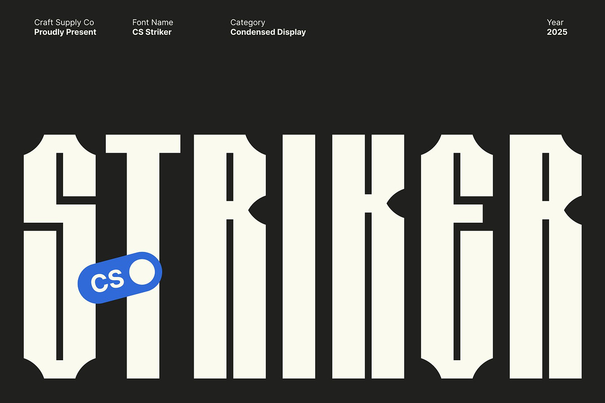 CS Striker – Condensed Display, a Sans Serif Font by Craft Supply Co. (Photo 1 of 8)