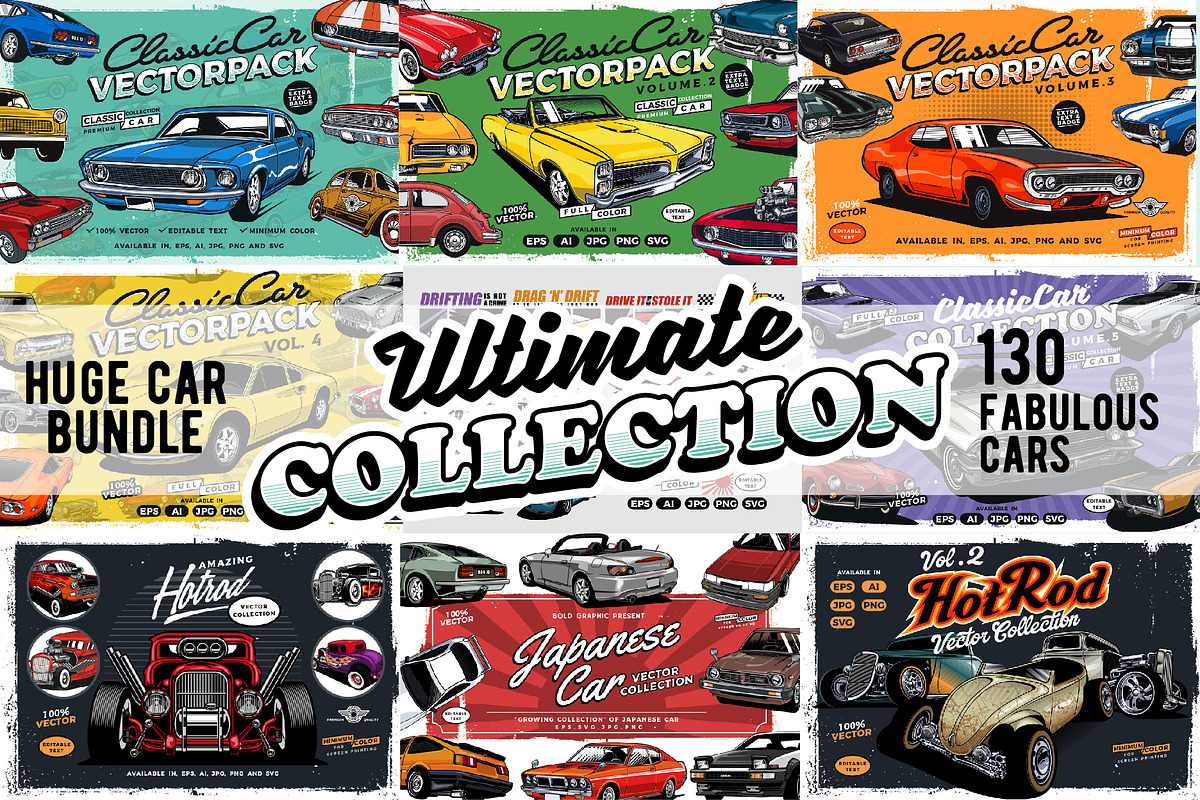 Ultimate Cars Collection, a Transportation Illustration by The BolzStudio (Photo 1 of 50)
