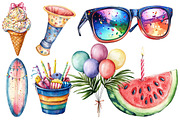 Summer Party Clipart, an Illustration by Designworld (Thumbnail 3 of 6)