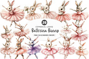 Watercolor Ballerina Bunny Clipart, an Illustration by SinaCreation (Thumbnail 1 of 5)