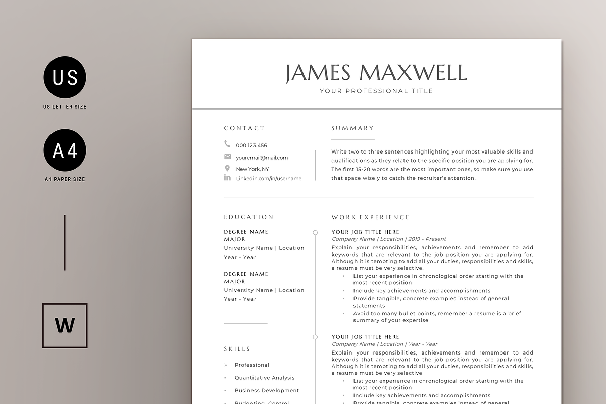 Executive Resume & Cover Letter Word, a Resume Template by Resume Bureau (Photo 1 of 5)