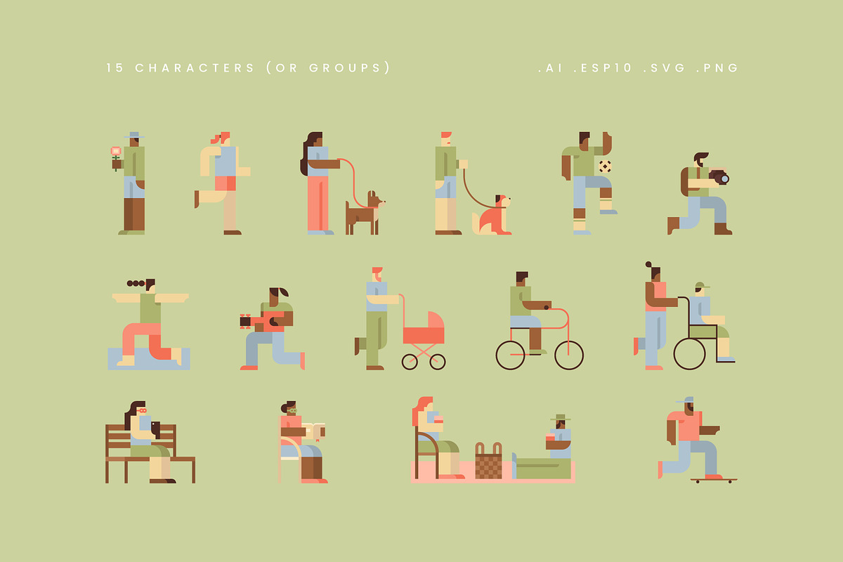 Geometric Life - Park Activities, a Person Illustration by Léo Alexandre (Photo 2 of 17)