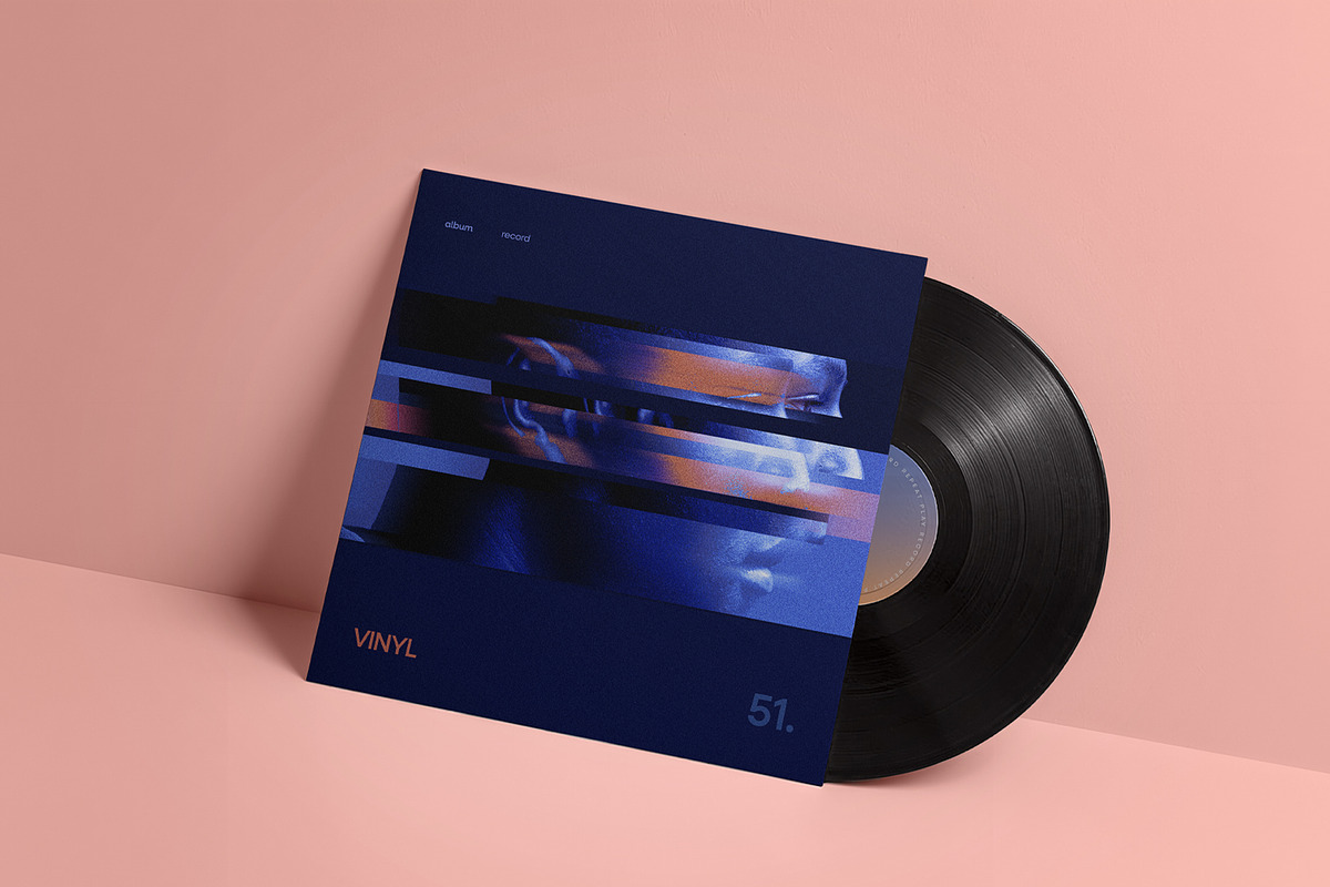 Vinyl Album Cover Mockup, a Merchandise Mockup by wavebreak
