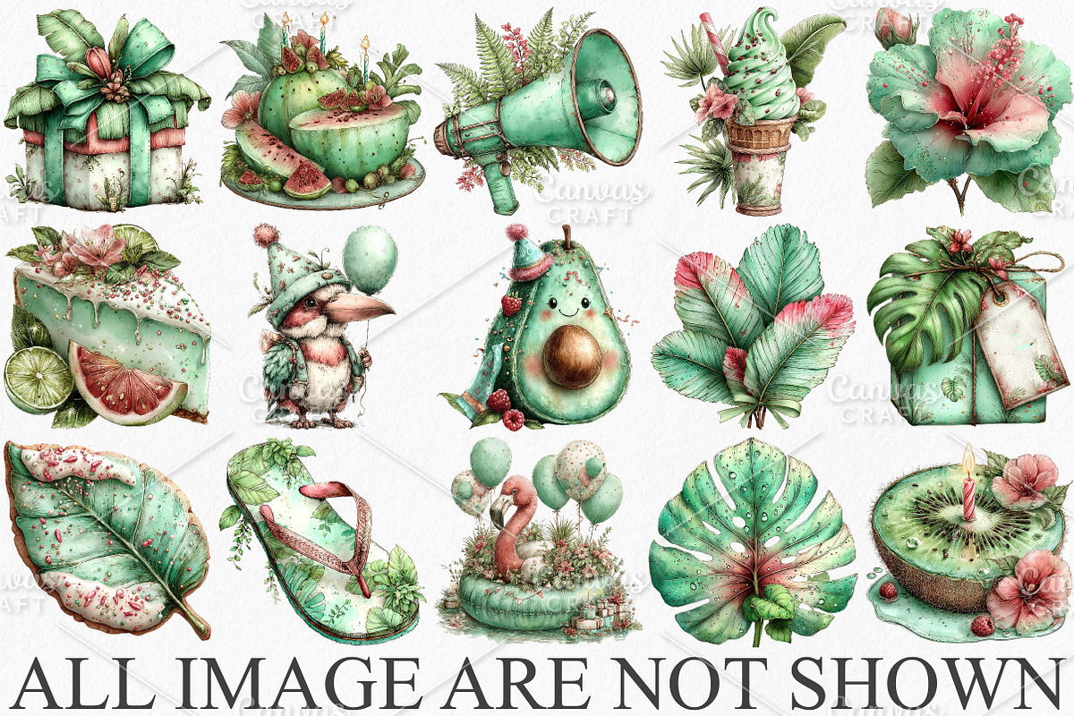 Tropical Lush Spring Green Birthday, an Illustration by Canvas Craft (Photo 3 of 7)