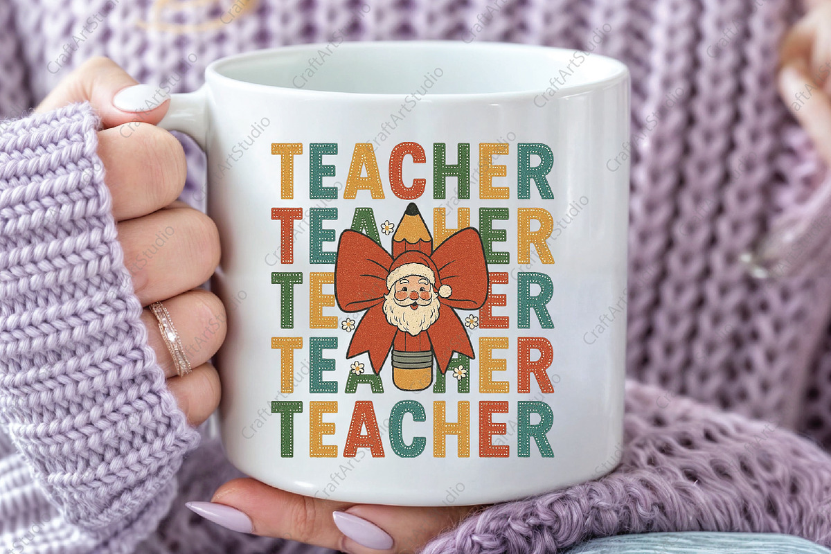 Teacher Pencil Christmas Coquette, an Illustration by CraftArtStudio (Photo 3 of 4)