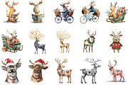 Reindeer Merry Christmas Clipart Bun, an Illustration by Designking (Thumbnail 3 of 4)