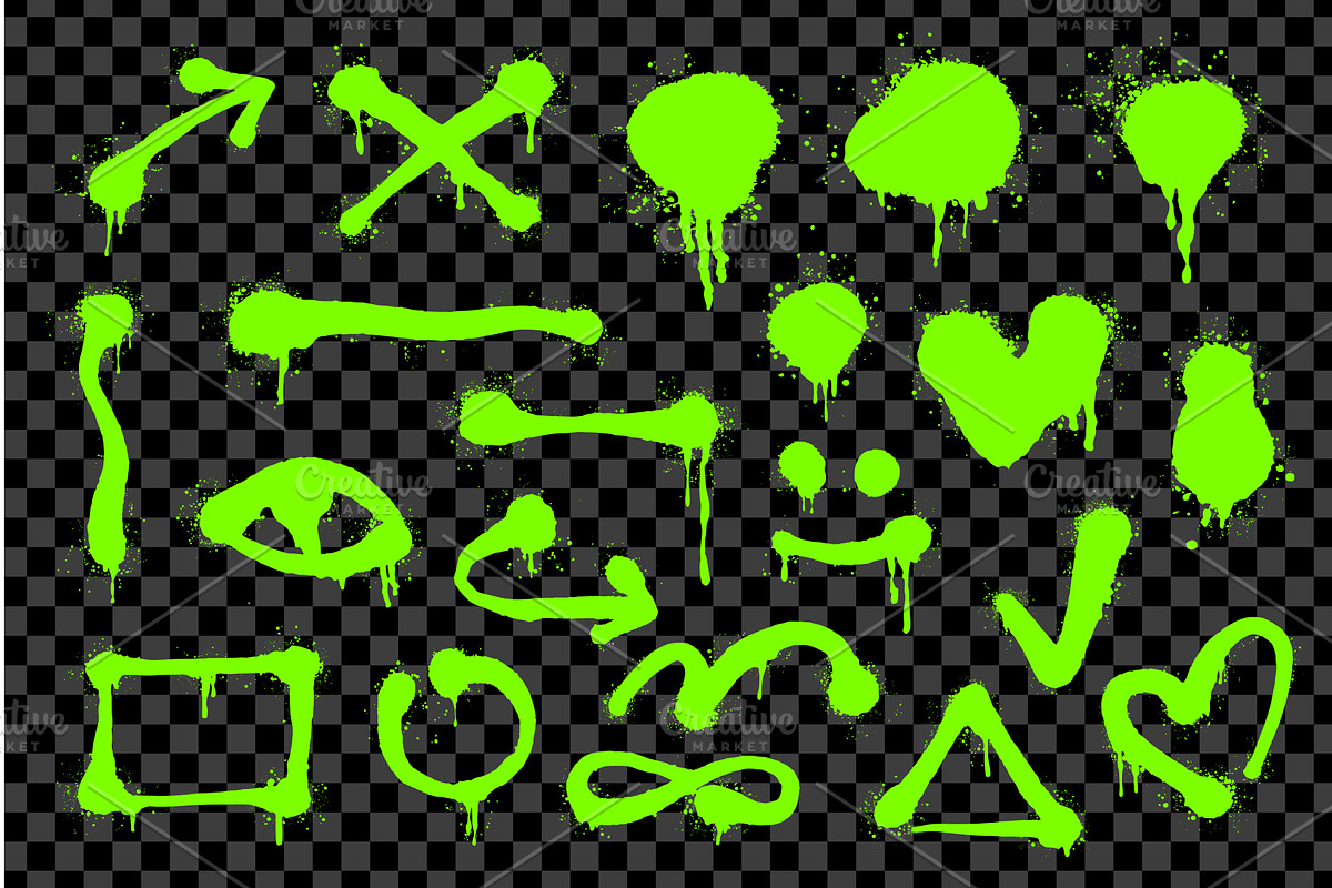 Graffiti spray acid splatter, an Object Illustration by alexdndz