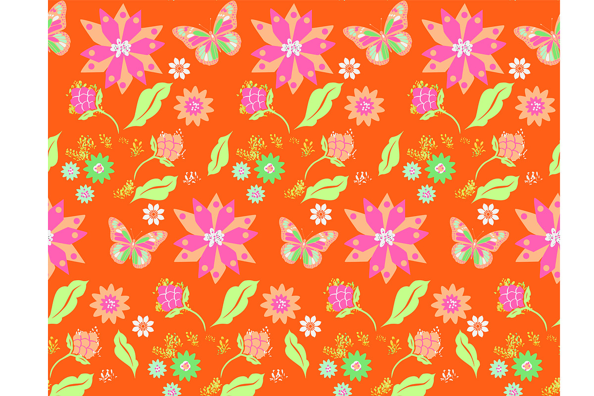Pop 70s Bright Floral Seamless, a Pattern Graphic by Sharon Schwalbe (Photo 2 of 4)