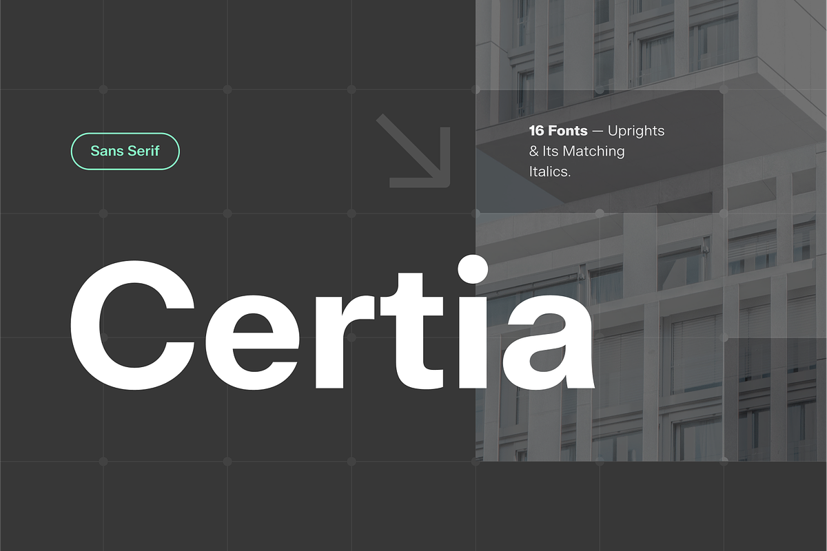 Certia, a Sans Serif Font by Aantebas (Photo 1 of 8)