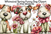 Whimsical Spring Funny Dog Clipart, an Illustration by Daily.Designs (Thumbnail 1 of 7)
