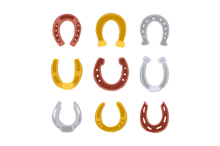 horseshoe set cartoon vector, an Object Illustration by pikepicture