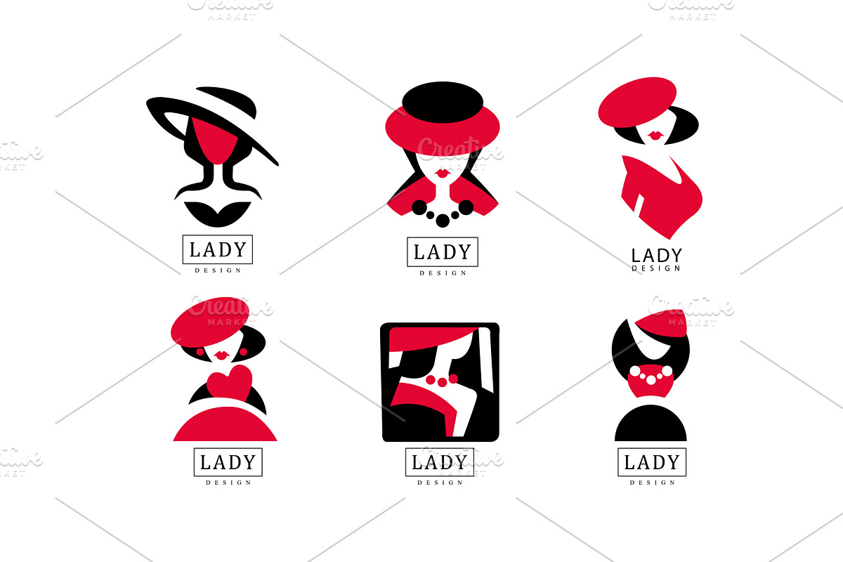 Lady Logo Design Collection, an Object Illustration by TopVectors