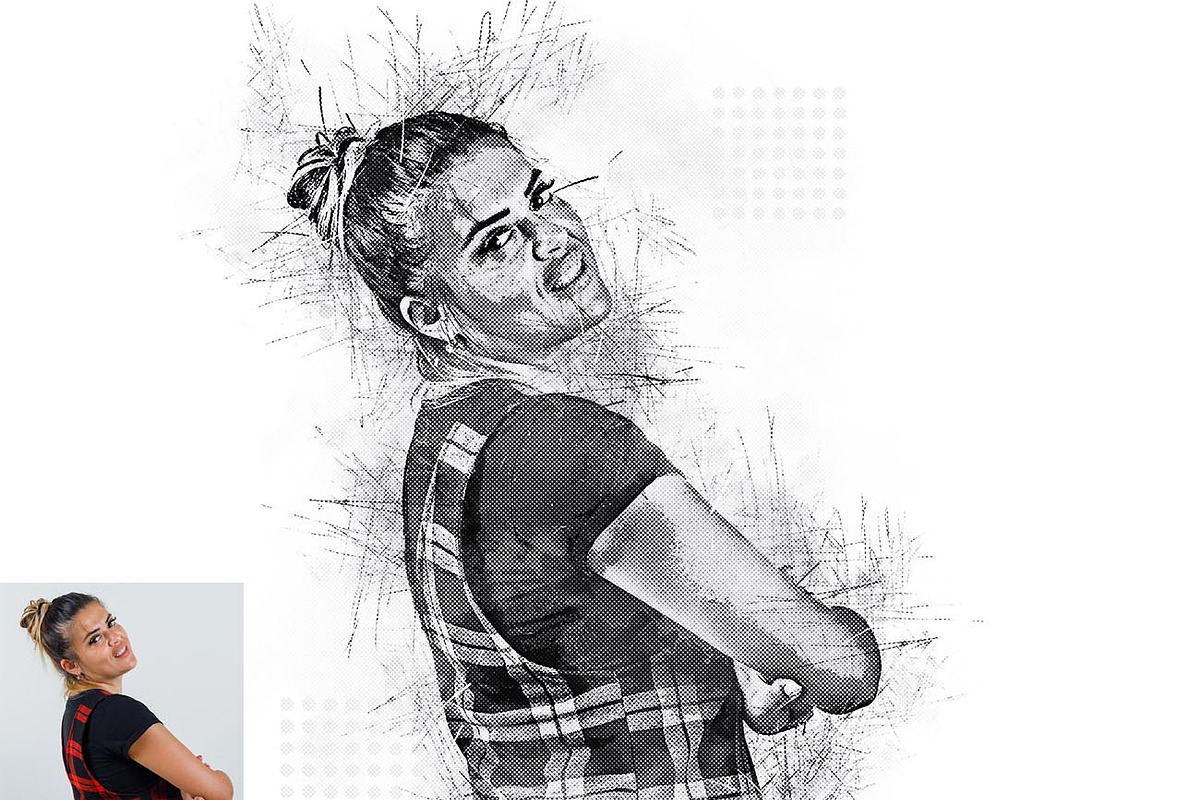 Sketch Halftone FX Photoshop Action, an Action Add-On by Studio Retouch (Photo 9 of 15)