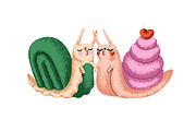 Cute snails set, seamless patterns, an Animal Illustration by Good Studio (Thumbnail 2 of 18)