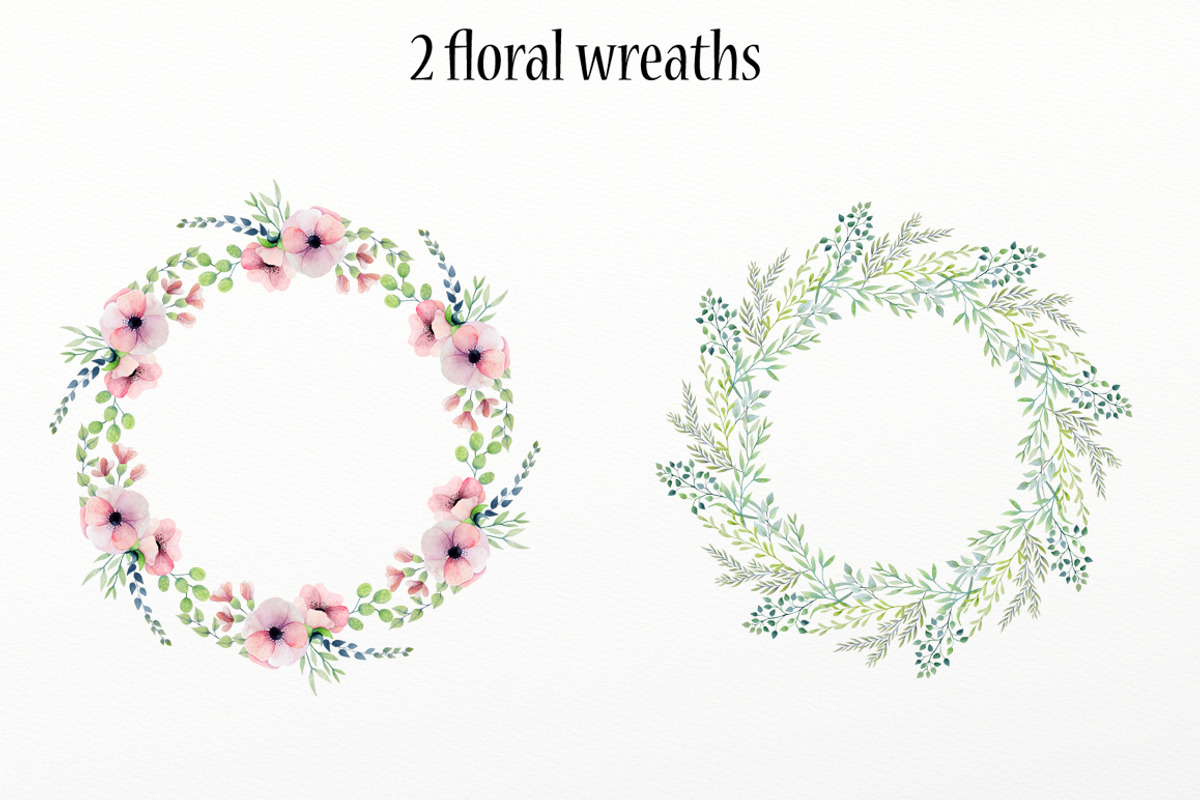 Watercolor floral design elements, an Illustration by rosypatterns (Photo 8 of 10)