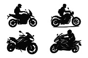 Motorbike Rider Silhouette SVG Set, a Transportation Illustration by Gfx Expert Team (Thumbnail 3 of 3)