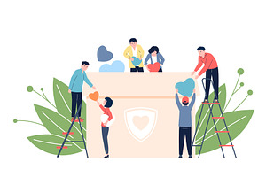 Support and charity metaphor concept, a Graphic by LadadikArt