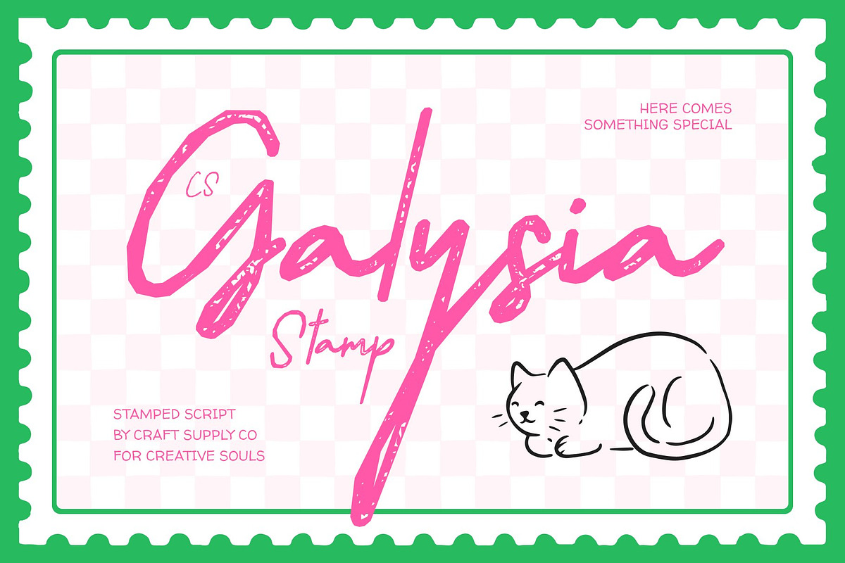 CS Galysia Stamp, a Script Font by Craft Supply Co. (Photo 1 of 8)