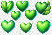 Green hearts PNG clipart set, an Object Graphic by LoLoArt (Thumbnail 3 of 3)