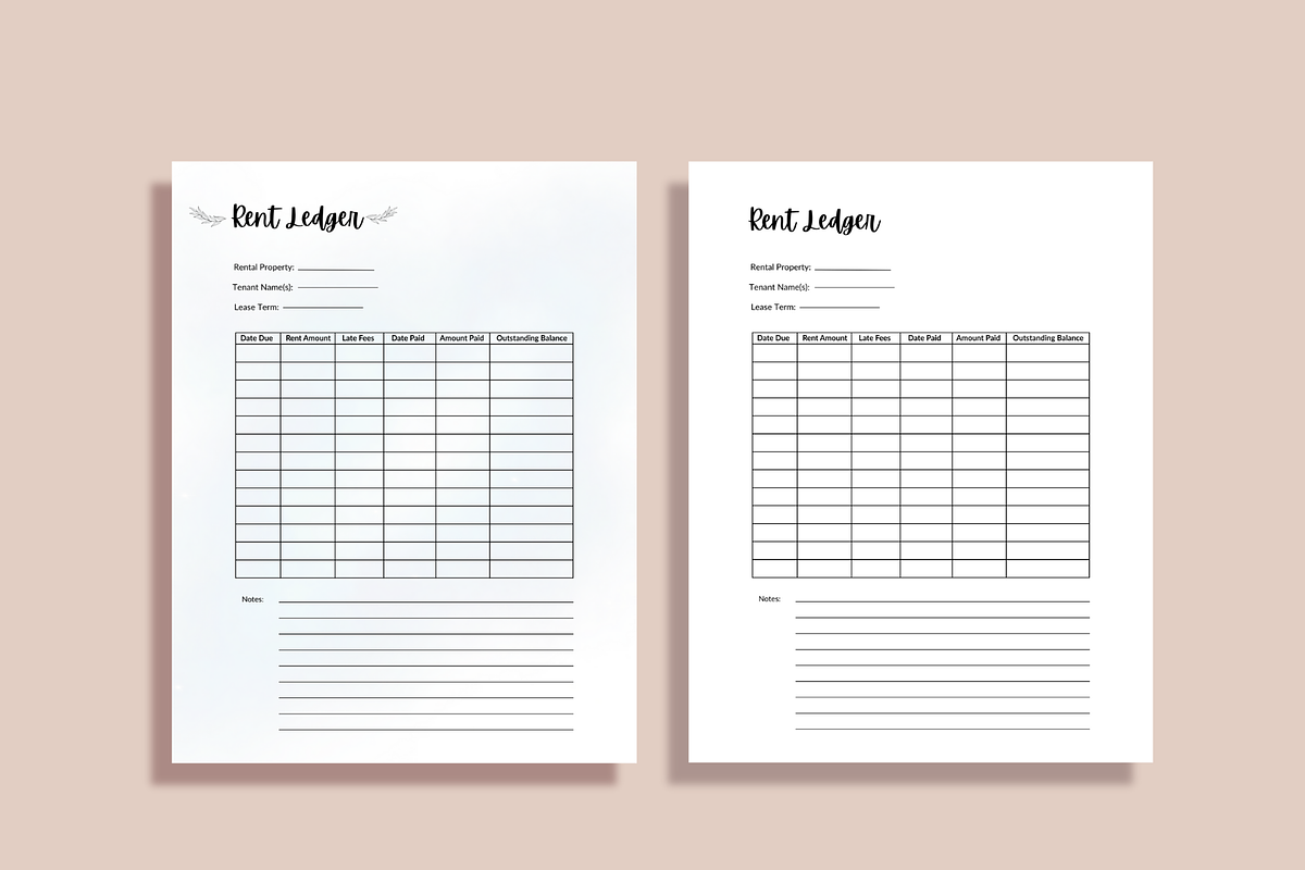 Rent Ledger Canva Template, a Templates & Theme by SassyCorners (Photo 2 of 5)