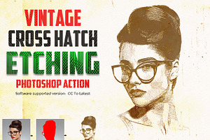Vintage Cross Hatch Etching, an Action Add-On by Studio Retouch