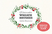 Wreath Brushes for Illustrator, a Brush Add-On by Olga Proz (Thumbnail 1 of 5)