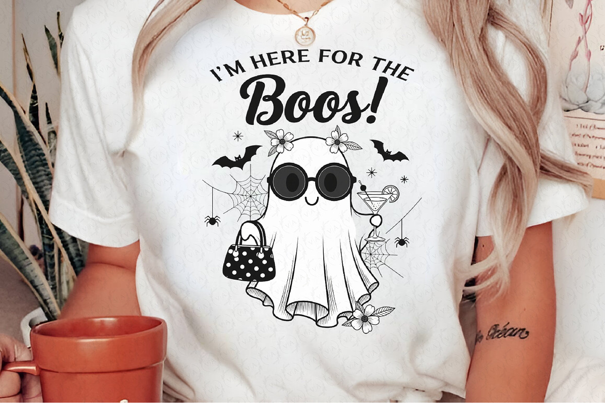 I'm Here for the Boos, Halloween PNG, an Illustration by Craft Nest (Photo 3 of 6)