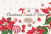 Christmas Treats & Decor watercolor, a Decorative Illustration by Nastya Che (Thumbnail 1 of 11)