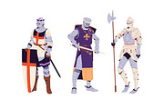 Medieval knights set + cards, a Person Illustration by PaperTrident (Thumbnail 4 of 7)