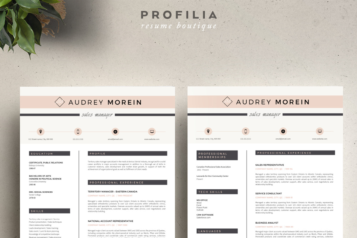 Word Resume & Cover letter Template, a Resume Template by Profilia Resume Boutique (Photo 5 of 6)