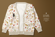 October Watercolor Patterns Set, a Pattern Graphic by Webvilla Studio (Thumbnail 4 of 10)