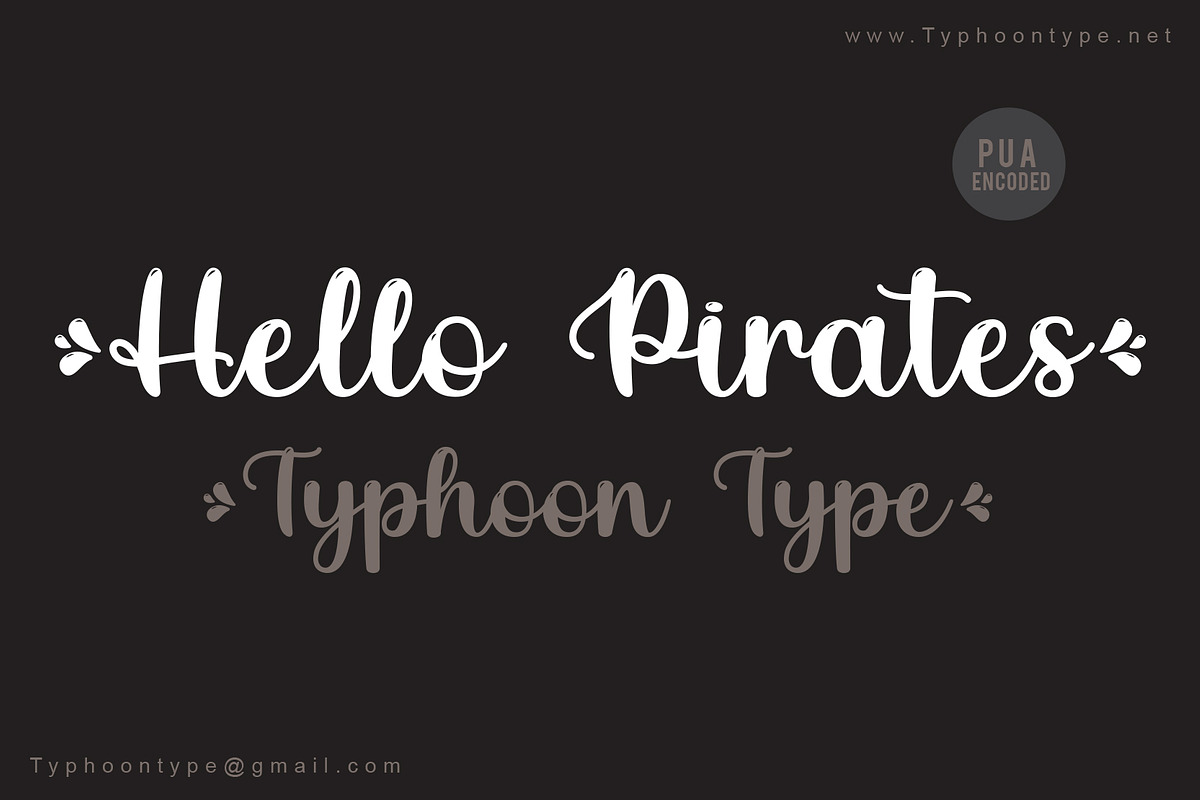 Hello Pirates font, a Script Font by TyphoonStudio