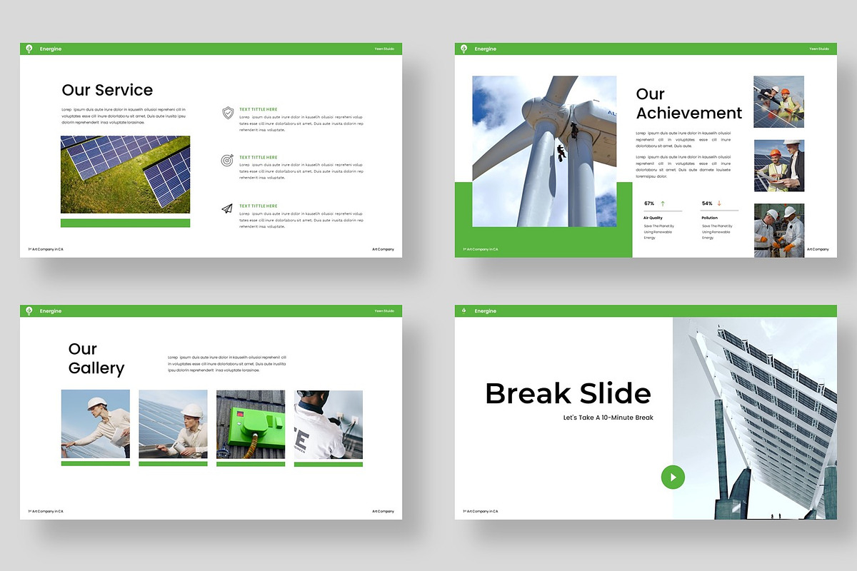 Energine - Solar & Renewable Energy, a Presentation Template by BumbleGraph Studio (Photo 8 of 9)