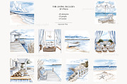 Coastal Girls Clipart | Beach Ocean, a Person Illustration by GlamArtZhanna (Thumbnail 5 of 8)