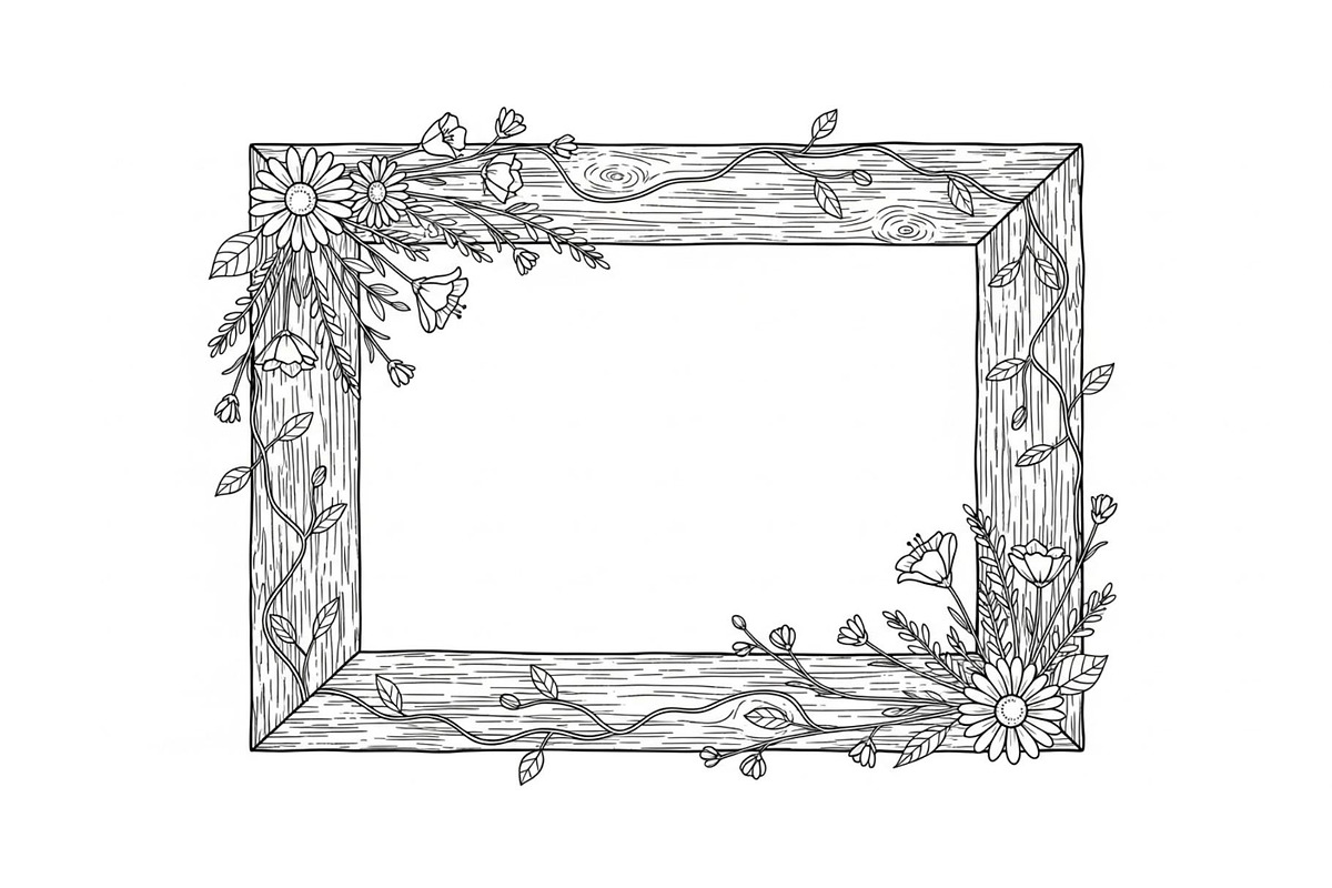 Rustic Floral Frame SVG Bundle, an Illustration by jahid234 (Photo 14 of 31)