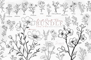 Birth Month flowers Svg, bundle 125, a Graphic by Drawberx