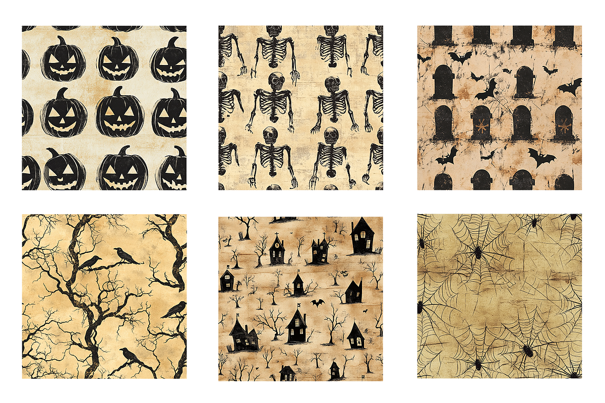 Vintage Halloween Digital Paper, a Pattern Graphic by Chromolume Studio (Photo 3 of 28)